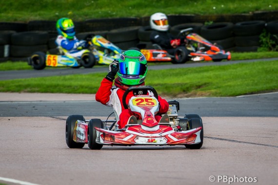 Bradley Hardy celebrates winning the Honda Cadet final.-9556