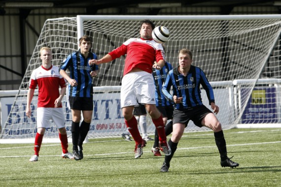 Kent FA Sunday Trophy Final between Range Rovers (Blue)and Club Langley (Red).