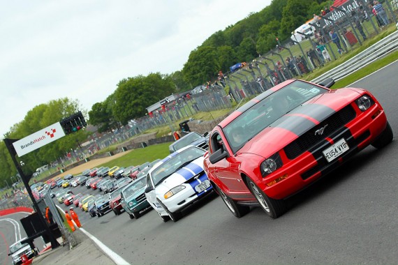 Hundreds of classic American cars took to the track