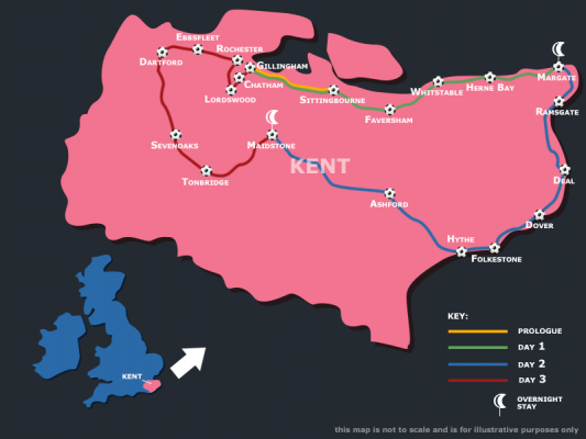 Tour de Kent route