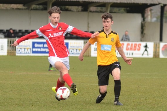 Kent FA Under 16 Youths Cup Final. Ebsfleet United FC v Maidstone United FC.