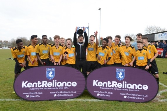 Kent FA Under 16 Youths Cup Final. Ebsfleet United FC v Maidstone United FC.